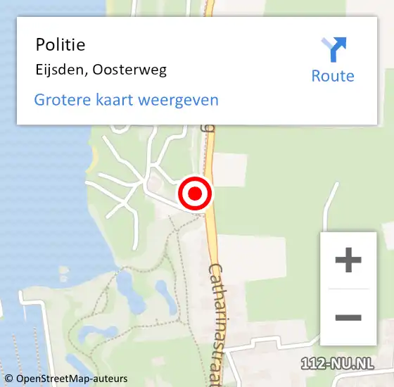 Locatie op kaart van de 112 melding: Politie Eijsden, Oosterweg op 21 april 2022 17:18