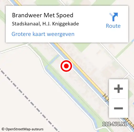 Locatie op kaart van de 112 melding: Brandweer Met Spoed Naar Stadskanaal, H.J. Kniggekade op 21 april 2022 17:18