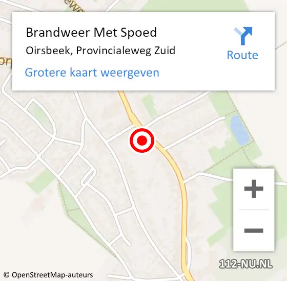 Locatie op kaart van de 112 melding: Brandweer Met Spoed Naar Oirsbeek, Provincialeweg Zuid op 21 april 2022 17:19