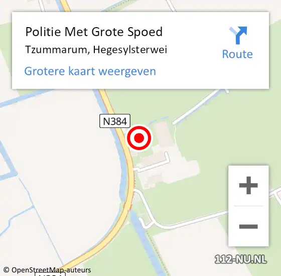 Locatie op kaart van de 112 melding: Politie Met Grote Spoed Naar Tzummarum, Hegesylsterwei op 21 april 2022 17:38