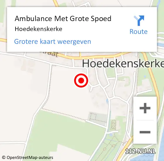 Locatie op kaart van de 112 melding: Ambulance Met Grote Spoed Naar Hoedekenskerke op 21 april 2022 18:22