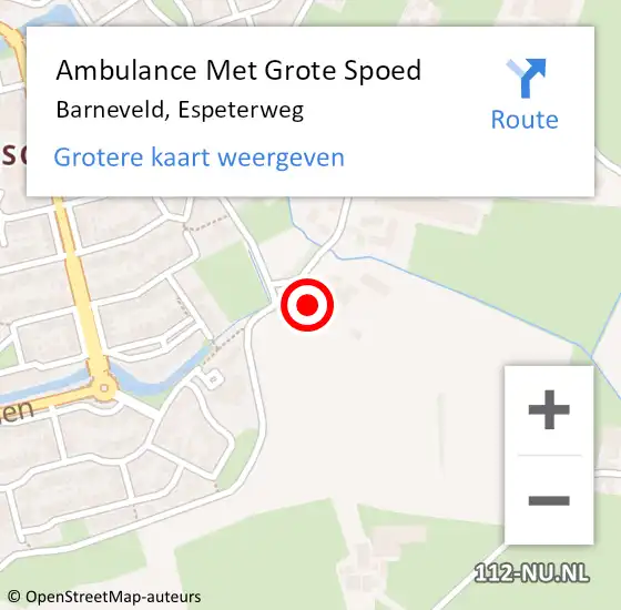 Locatie op kaart van de 112 melding: Ambulance Met Grote Spoed Naar Barneveld, Espeterweg op 21 april 2022 18:31