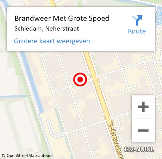 Locatie op kaart van de 112 melding: Brandweer Met Grote Spoed Naar Schiedam, Neherstraat op 21 april 2022 18:46