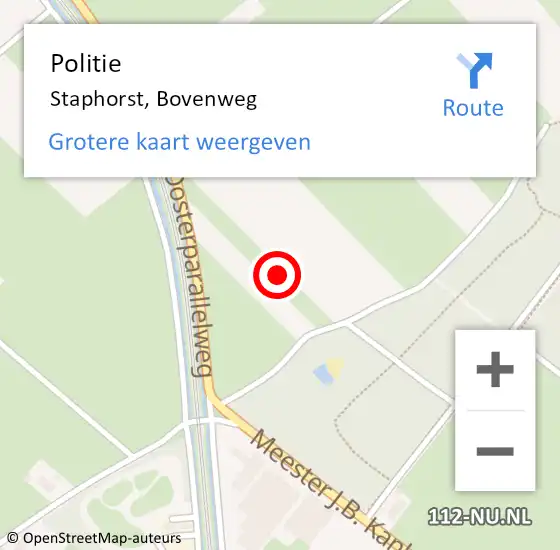 Locatie op kaart van de 112 melding: Politie Staphorst, Bovenweg op 21 april 2022 20:49
