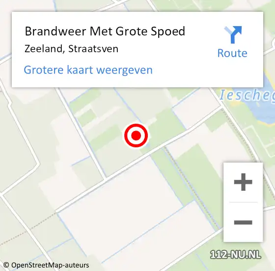 Locatie op kaart van de 112 melding: Brandweer Met Grote Spoed Naar Zeeland, Straatsven op 21 april 2022 20:52