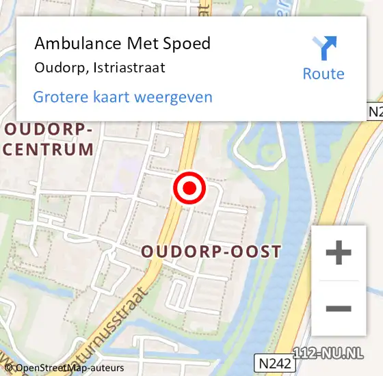 Locatie op kaart van de 112 melding: Ambulance Met Spoed Naar Oudorp, Istriastraat op 21 april 2022 23:48