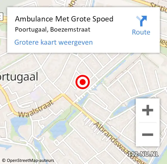 Locatie op kaart van de 112 melding: Ambulance Met Grote Spoed Naar Poortugaal, Boezemstraat op 22 april 2022 00:52