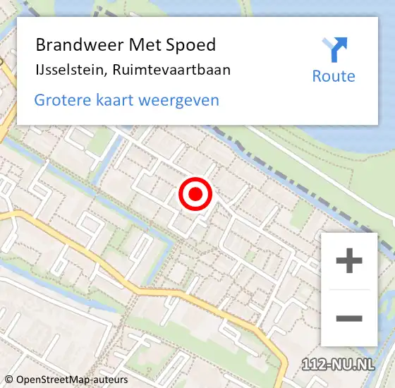 Locatie op kaart van de 112 melding: Brandweer Met Spoed Naar IJsselstein, Ruimtevaartbaan op 22 april 2022 03:27