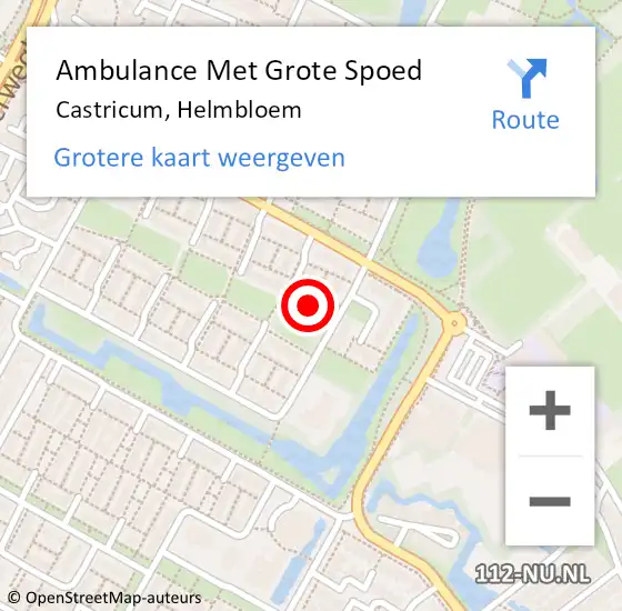 Locatie op kaart van de 112 melding: Ambulance Met Grote Spoed Naar Castricum, Helmbloem op 22 april 2022 03:41