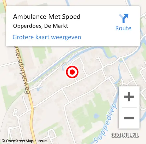 Locatie op kaart van de 112 melding: Ambulance Met Spoed Naar Opperdoes, De Markt op 22 april 2022 05:05