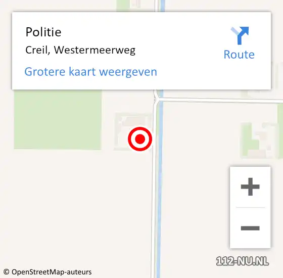 Locatie op kaart van de 112 melding: Politie Creil, Westermeerweg op 22 april 2022 07:22