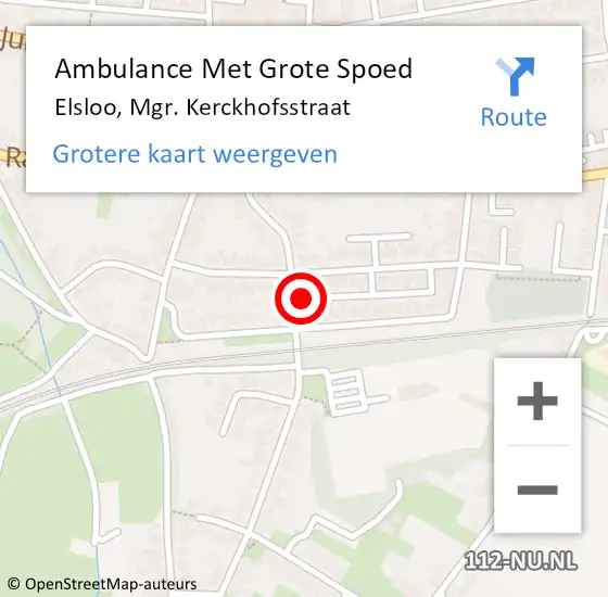 Locatie op kaart van de 112 melding: Ambulance Met Grote Spoed Naar Elsloo, Mgr. Kerckhofsstraat op 15 juli 2014 08:51