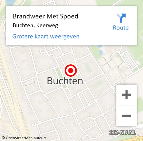 Locatie op kaart van de 112 melding: Brandweer Met Spoed Naar Buchten, Keerweg op 22 april 2022 08:39