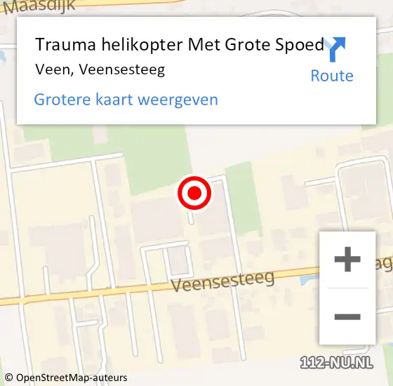 Locatie op kaart van de 112 melding: Trauma helikopter Met Grote Spoed Naar Veen, Veensesteeg op 22 april 2022 08:46