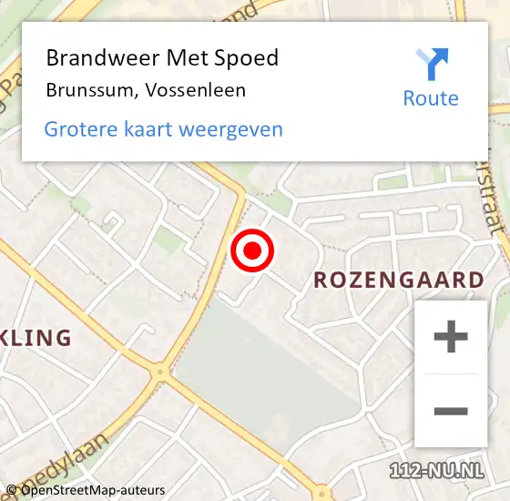 Locatie op kaart van de 112 melding: Brandweer Met Spoed Naar Brunssum, Vossenleen op 22 april 2022 08:56