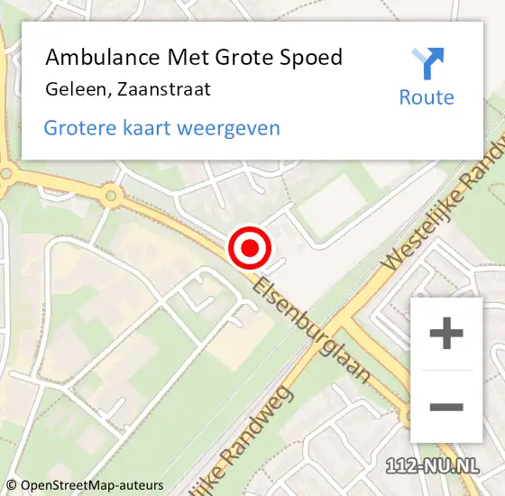 Locatie op kaart van de 112 melding: Ambulance Met Grote Spoed Naar Geleen, Zaanstraat op 22 april 2022 09:08
