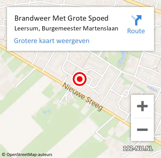 Locatie op kaart van de 112 melding: Brandweer Met Grote Spoed Naar Leersum, Burgemeester Martenslaan op 22 april 2022 09:08