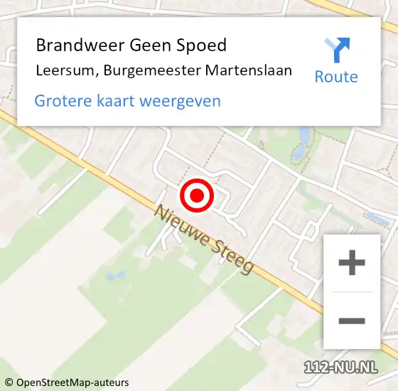 Locatie op kaart van de 112 melding: Brandweer Geen Spoed Naar Leersum, Burgemeester Martenslaan op 22 april 2022 09:12