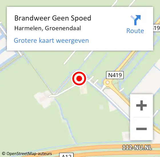 Locatie op kaart van de 112 melding: Brandweer Geen Spoed Naar Harmelen, Groenendaal op 22 april 2022 09:51