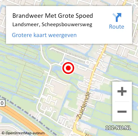 Locatie op kaart van de 112 melding: Brandweer Met Grote Spoed Naar Landsmeer, Scheepsbouwersweg op 22 april 2022 10:29