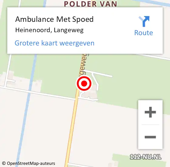 Locatie op kaart van de 112 melding: Ambulance Met Spoed Naar Heinenoord, Langeweg op 22 april 2022 10:35