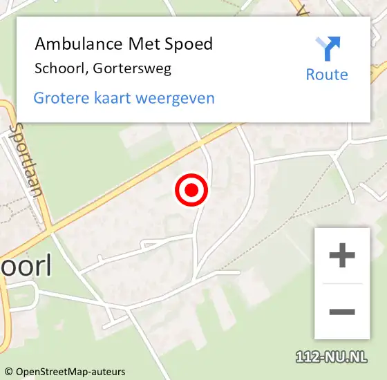 Locatie op kaart van de 112 melding: Ambulance Met Spoed Naar Schoorl, Gortersweg op 22 april 2022 10:37