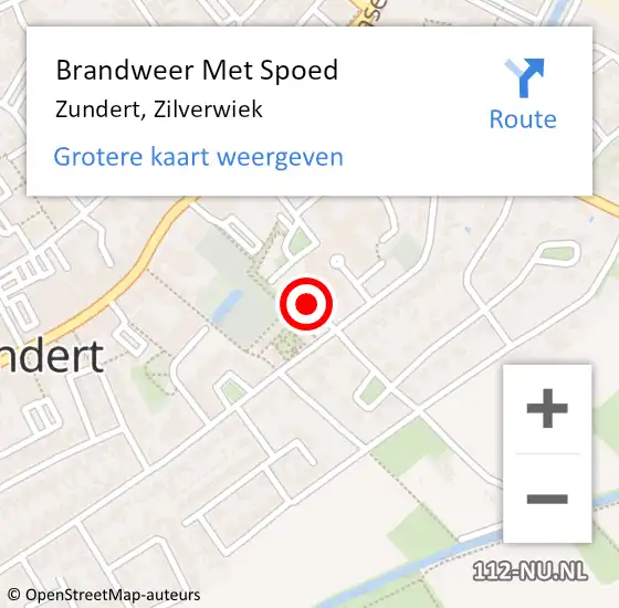 Locatie op kaart van de 112 melding: Brandweer Met Spoed Naar Zundert, Zilverwiek op 22 april 2022 11:00