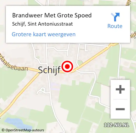 Locatie op kaart van de 112 melding: Brandweer Met Grote Spoed Naar Schijf, Sint Antoniusstraat op 22 april 2022 11:23