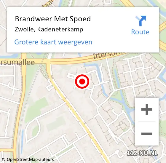 Locatie op kaart van de 112 melding: Brandweer Met Spoed Naar Zwolle, Kadeneterkamp op 22 april 2022 12:47