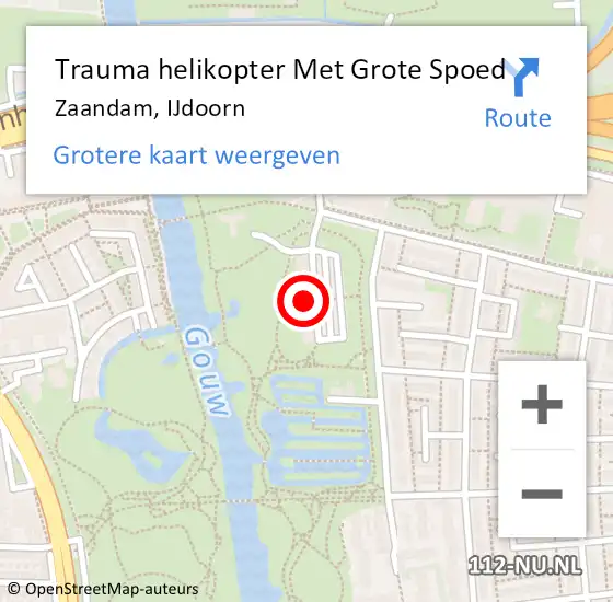 Locatie op kaart van de 112 melding: Trauma helikopter Met Grote Spoed Naar Zaandam, IJdoorn op 22 april 2022 12:49