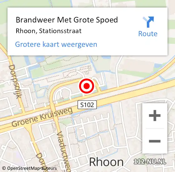 Locatie op kaart van de 112 melding: Brandweer Met Grote Spoed Naar Rhoon, Stationsstraat op 22 april 2022 13:12