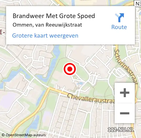 Locatie op kaart van de 112 melding: Brandweer Met Grote Spoed Naar Ommen, van Reeuwijkstraat op 15 juli 2014 09:35