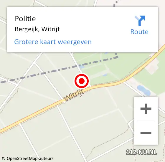 Locatie op kaart van de 112 melding: Politie Bergeijk, Witrijt op 22 april 2022 14:44