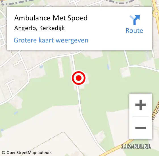 Locatie op kaart van de 112 melding: Ambulance Met Spoed Naar Angerlo, Kerkedijk op 22 april 2022 16:26
