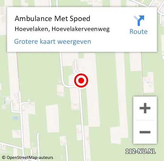 Locatie op kaart van de 112 melding: Ambulance Met Spoed Naar Hoevelaken, Hoevelakerveenweg op 22 april 2022 16:34