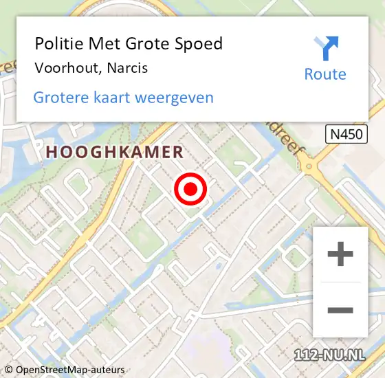 Locatie op kaart van de 112 melding: Politie Met Grote Spoed Naar Voorhout, Narcis op 22 april 2022 17:04