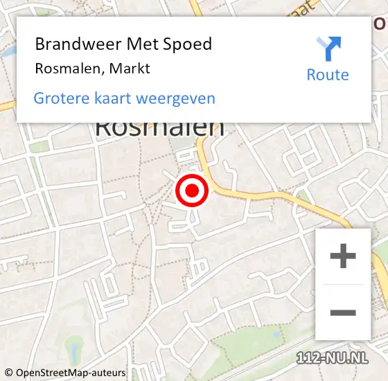 Locatie op kaart van de 112 melding: Brandweer Met Spoed Naar Rosmalen, Markt op 22 april 2022 17:19