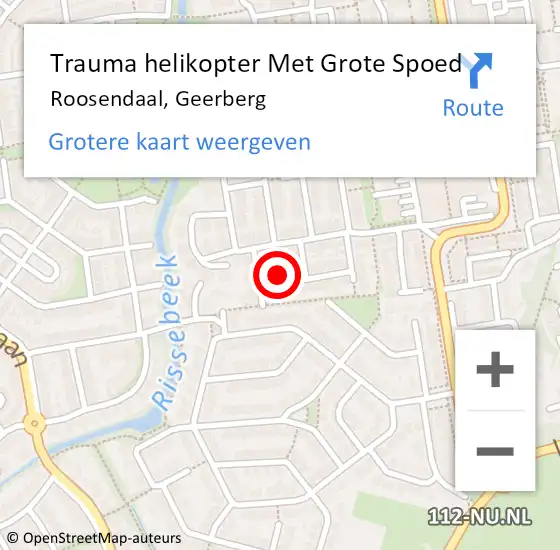 Locatie op kaart van de 112 melding: Trauma helikopter Met Grote Spoed Naar Roosendaal, Geerberg op 22 april 2022 17:40