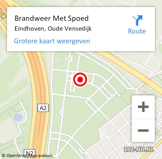 Locatie op kaart van de 112 melding: Brandweer Met Spoed Naar Eindhoven, Oude Vensedijk op 22 april 2022 18:00