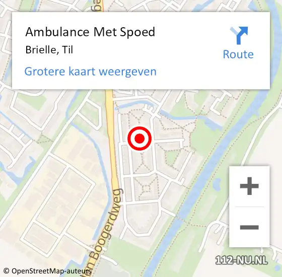 Locatie op kaart van de 112 melding: Ambulance Met Spoed Naar Brielle, Til op 22 april 2022 18:48