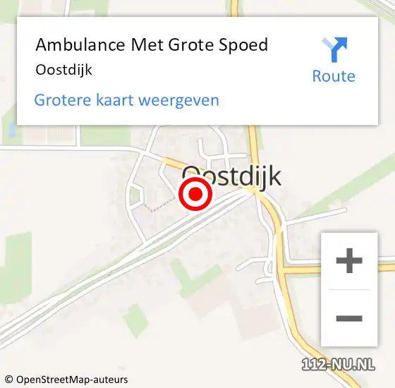 Locatie op kaart van de 112 melding: Ambulance Met Grote Spoed Naar Oostdijk op 22 april 2022 18:51