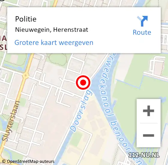 Locatie op kaart van de 112 melding: Politie Nieuwegein, Herenstraat op 22 april 2022 19:10