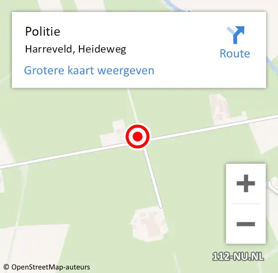 Locatie op kaart van de 112 melding: Politie Harreveld, Heideweg op 22 april 2022 19:51