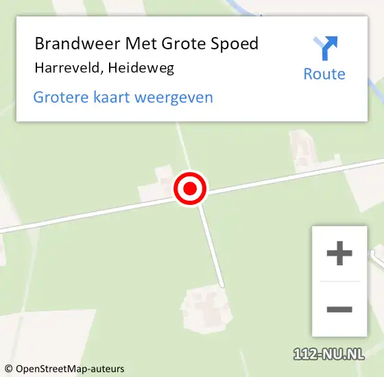 Locatie op kaart van de 112 melding: Brandweer Met Grote Spoed Naar Harreveld, Heideweg op 22 april 2022 19:51