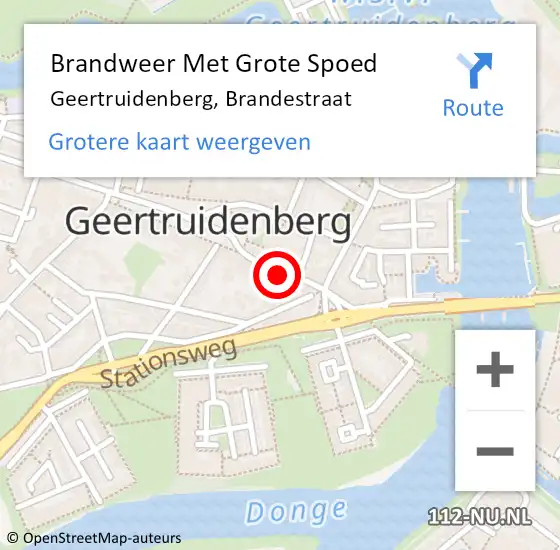 Locatie op kaart van de 112 melding: Brandweer Met Grote Spoed Naar Geertruidenberg, Brandestraat op 22 april 2022 19:57