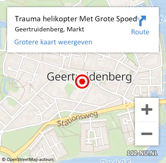 Locatie op kaart van de 112 melding: Trauma helikopter Met Grote Spoed Naar Geertruidenberg, Markt op 22 april 2022 20:04