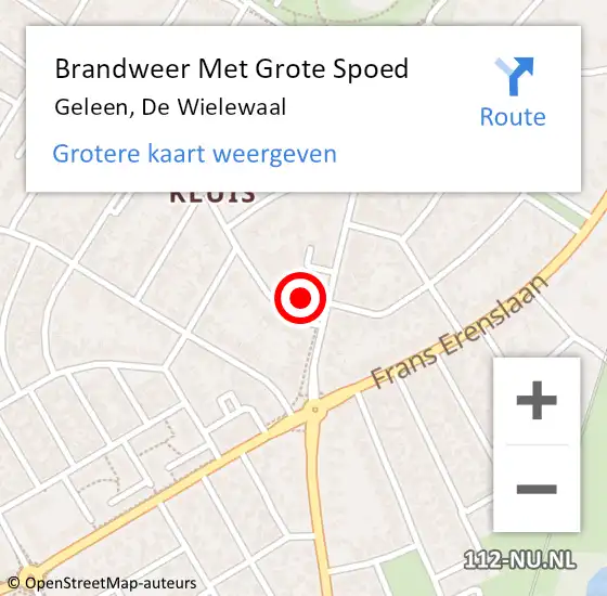 Locatie op kaart van de 112 melding: Brandweer Met Grote Spoed Naar Geleen, De Wielewaal op 22 april 2022 20:12