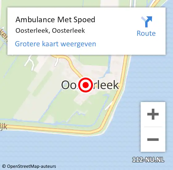 Locatie op kaart van de 112 melding: Ambulance Met Spoed Naar Oosterleek, Oosterleek op 22 april 2022 20:12