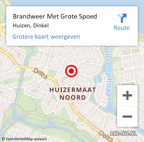 Locatie op kaart van de 112 melding: Brandweer Met Grote Spoed Naar Huizen, Dinkel op 22 april 2022 20:17