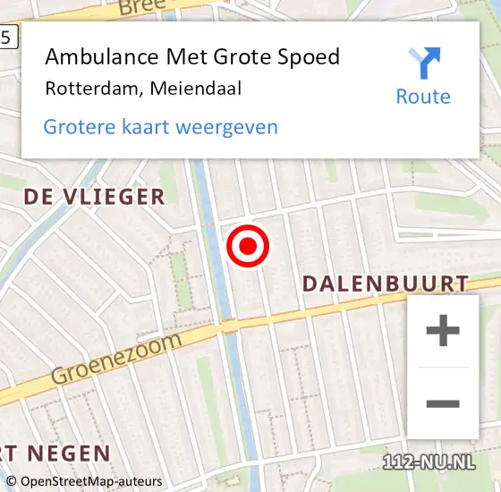 Locatie op kaart van de 112 melding: Ambulance Met Grote Spoed Naar Rozenburg, Meiendaal op 22 april 2022 20:29